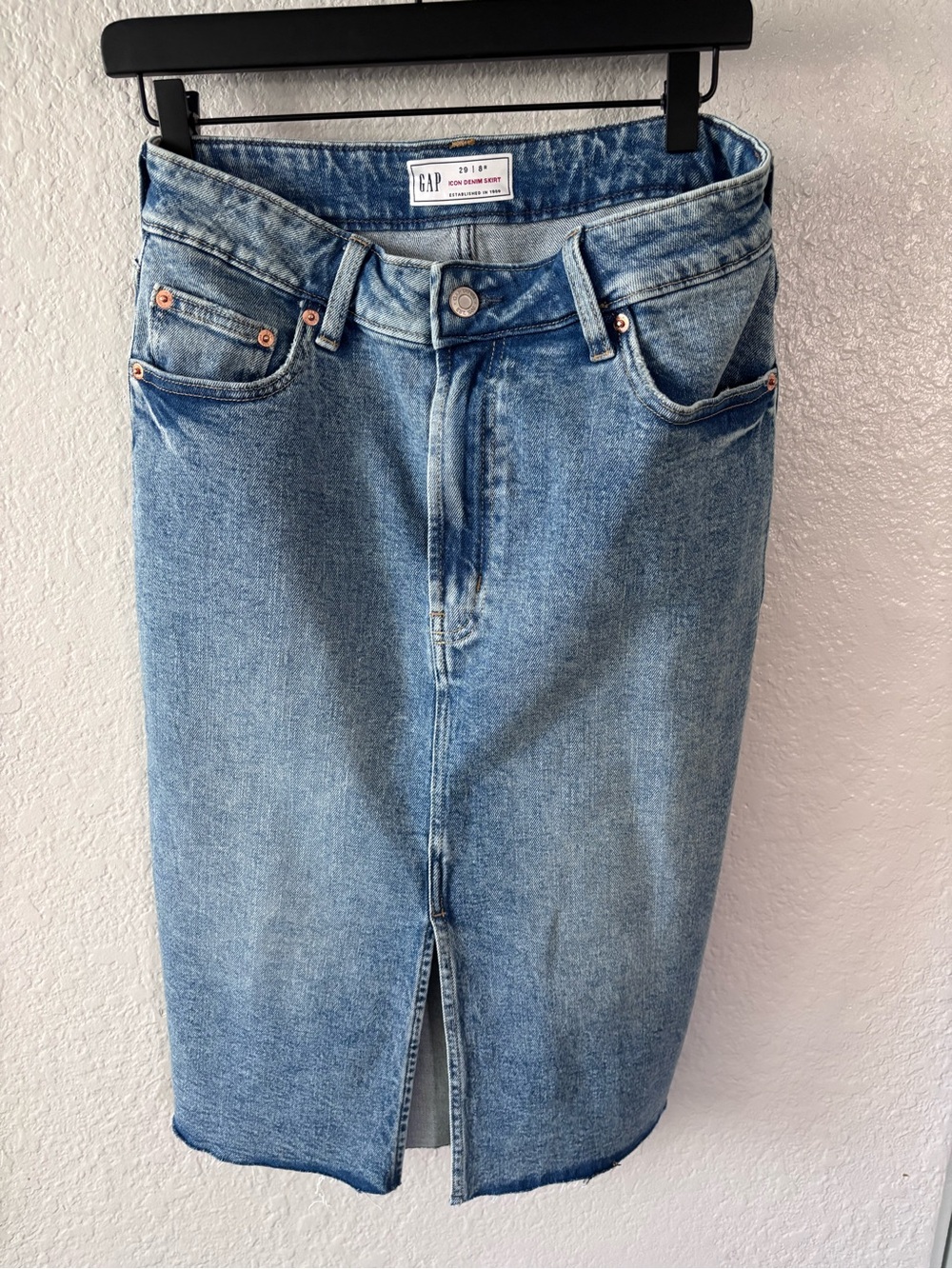GAP Women's Light Blue Straight Denim Skirt